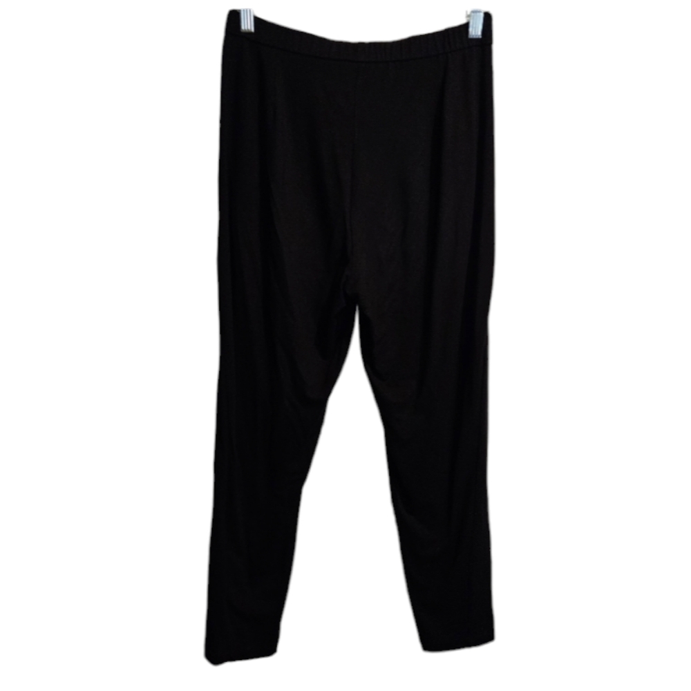 Eileen Fisher Black Pants Full Length Pockets Women's Size Small Pull On Elastic